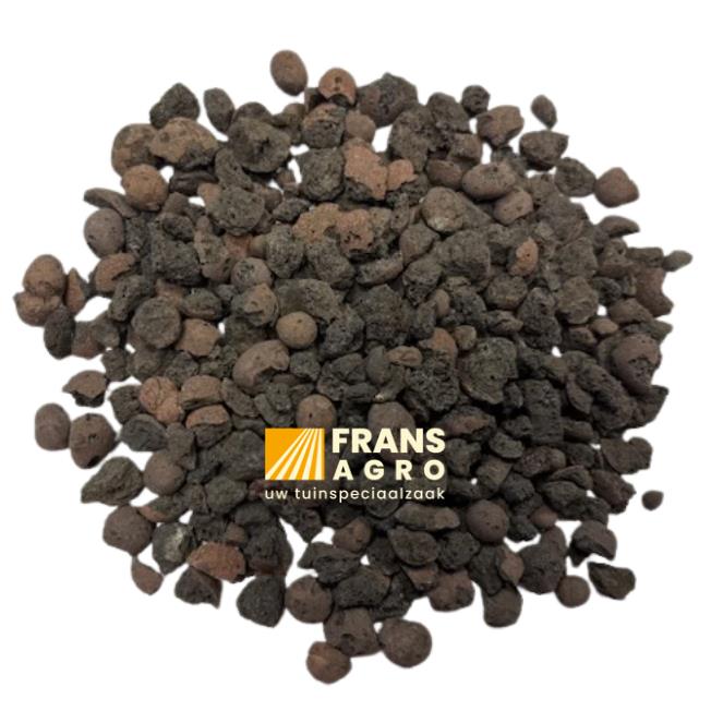 ARGEX4/8AF Argex Hydrokorrel 4/8 mm (gebroken) afgehaald (LOS) Argex korrels worden gemaakt van Boomse klei die gaat expanderen onder temperaturen van 1100°C tot kleine ronde bolletjes. Het belangrijkste kenmerk is een lage dichtheid gecombineerd met een hoge sterkte.

Toepassingen:

1. Als bodemverbeteraar voor betere vochtregeling en bodembeluchting
2. Als lichtgewicht structuurverbeteraar in sommige van onze substraten
3. Als opbouw- & drainagelaag in daktuinen
4. Als drainagelaag bij de aanleg van sportvelden

Eigenschappen:

- Donkerbruin tot roodbruin
- Korrelvorm: gebroken
- Lichtgewicht, dichtheid onverdicht: 300-500kg/m³
- Onbeperkte levensduur
- Milieuvriendelijk, kleine ecologische voetafdruk tov alternatieven uit het buitenland Argex Hydrokorrel gebroken