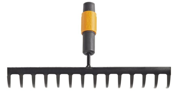 FK1000653 Fiskars Quikfit Hark 14 Tanden z/steel !DOCTYPE HTML PUBLIC "-//W3C//DTD HTML 4.0 Transitional//EN"
htmlhead
meta content="text/html; charset=unicode" http-equiv="Content-Type" /
/head
bodyspan style="font-size: 10pt; font-family: Verdana"Hark voor het 
harken,&nbsp;egaliseren en losmaken van grotere borders en zaaibedden.br /br /• 
Te gebruiken in combinatie met&nbsp;Fiskars Quickfit steelbr /• 14 tanden van 
gehard boronstaal/spanbr //body/html Fiskars Hark