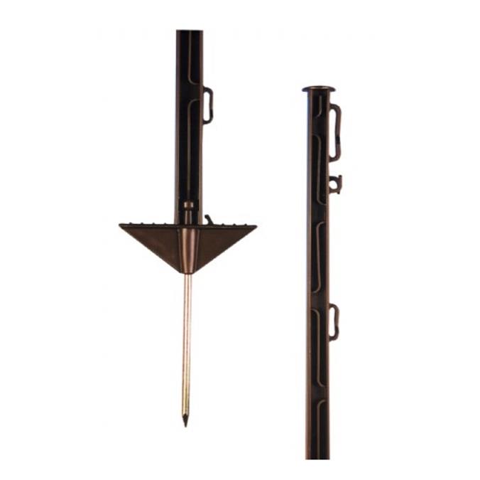 PUL019656 Pulsara Kunststof paal 1,05m groen (10 stuks) Kunststof afrasteringspalen.
Wilt u een deel van een weiland afzetten om er schapen te laten lopen? Met deze kunststof afrasteringspalen van Pulsara zet u eenvoudig het gewenste gebied af. De set bestaat uit 10 afrasteringspalen, die gemaakt zijn van stevig kunststof. De paaltjes zijn aan de onderzijde voorzien van een stevige voet met een metalen spies, zodat u ze eenvoudig in de grond kunt bevestigen.
 
Zeven draadhouders.
Deze afrasteringspalen zijn 105 centimeter hoog (exclusief grondpen) en zijn uitgerust met zeven draadhouders op verschillende hoogtes. Ze zijn geschikt voor draad, koord en lint van maximaal 20 millimeter. Deze afrasteringspaaltjes kunt u gebruiken voor een omheining. Dat maakt ze geschikt om te gebruiken voor rundvee, schapen en geiten.  Pulsara kunststof 019656