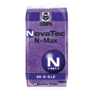 40002 NovaTec N-max 24-5-5+2 (25 kg) Complex samengestelde NPK-meststoffen met een uitgekiende nutriëntenverhouding, die bovendien rekening houdt met de moderne milieueisen. Samengestelde minerale meststof met de nadruk op stikstof.

NovaTec®  bevat de nitrificatieremmer DMPP (dimethylpyrazolfosfaat), die de omzetting van ammoniumstikstof naar nitraatstikstof vertraagt gedurende een periode van 6 tot 10 weken.

Novatec is milieuvriendelijk:
- Dankzij de NET, Nitrogen-Efficiency-Technology, spoelt de stikstof minder uit en worden stikstofverliezen beperkt.
- Ook de emissie van broeikasgassen wordt door deze technologie opmerkelijk verlaagd.

De afgifte van stikstof door NovaTec® volgt beter de werkelijke stikstofbehoefte van de planten.
NovaTec® N-max 24-5-5(+2+12.5)

Ook voor de plant heeft de technologie zijn voordelen:
- De plant verliest minder energie: hij kan ammonium opnemen en beperkt zo het energieverlies van de omzetting naar nitraat. Deze gewonnen energie kan in andere processen worden ingezet.
- Ammonium verzuurt de zone rond de haarwortels, waardoor fosfaat en sporenelementen beter opneembaar zijn voor de plant.

Het aandeel wateroplosbare fosfaten is veel hoger, waardoor deze fosfaten beter beschikbaar zijn voor de plant.

Herkenbaar door de paarse korrel (blauw binnenin).


Dosering:

gazon: 2,5 - 3  kg/are Novatec N Max