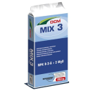 DCM1000202 DCM Mix 3 (MG) 9-3-6+3 - 25 kg Meststof met nadruk op stikstof.
Ideale basisbemesting, met nadruk op bladgroei, voor boomkwekerij- en siergewassen, hagen, gazons en groenten. 
Met magnesium voor een diepgroene bladkleur en een nadruk op stikstof voor een sterk en continu groeieffect.

Gebruik: 5 - 15 kg / 10 m²
 DCM Mix 3 - 25 kg