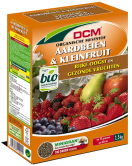 DCM1003427 DCM Aardbeien & Kleinfruit 6-5-10 (MG) - 1,5 kg Voor het bemesten van aardbeien en kleinfruit.
Organische meststof rijk aan fosfor voor veel bloemvorming en kalium voor dikke en smakelijke vruchten, ideaal voor aardbeien en allerlei soorten kleinfruit. 
Toepasbaar in de biotuin.

Gebruik: 0,5 - 1,2 kg / 10 m² Aardbeien en Kleinfruit