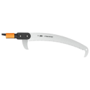 FK1000691 Fiskars Quikfit takkenzaag gekromd Trekzaag met blad van gehard staal met een lengte van 360 mm.
De haak aan de voorkant garandeert antislip stabiliteit tijdens het zaagwerk.
Het onderste mes garandeert een scherpe en nauwkeurige knip onder de tak.
Aanbevolen: telescoopsteel L en M. Fiskars takkenzaag gekromd 1000691