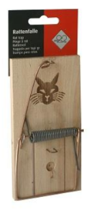 FRAT1B Rattenval Luchs hout Klassieke houten rattenval. Nog steeds zeer doeltreffend en prijs-kwaliteit ook zeer sterk. Rattenval