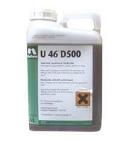 FU465L U 46 D 500 - 5 L U46 D500 is een selectief systemisch herbicide ter bestrijding van éénjarige en doorlevende breedbladige onkruiden

Erkenningsnummer: 7013P/B.
In granen (tarwe, gerst, spelt, haver triticale en rogge)
In graszaadteelt
In grasland en weiland
In gazons en grasvelden
In maïs

Kenmerken:
 Naast een goede opname via de bladeren wordt U 46® D500ook via de wortels opgenomen.
Actief transport naar de groeipunten, zowel opwaarts als neerwaarts.
Versterkt andere herbiciden op doorlevende onkruiden.
Niet veilig voor klavers.

Belangrijkstegevoelige onkruiden/
Distels, melkdistels, weegbree, wikkesoorten, paardenbloem,
madeliefjes, margriet, duizendblad, russen

Algemene gegevens Samenstelling: 500 g/l 2,4-D.
Erk nr: 7013/B.

Wachttijd voor begrazen of maaien: 7 dagen.

Voor de te gebruiken dosering per teelt en bijkomende informatie ivm toepassingsperiode, bufferzone en aantal toepassingen verwijzen wij u graag door naar de meest recente richtlijnen op www.fytoweb.be/nl/toelatingen.

[FYTO]

*** Dit product kan enkel aangekocht worden indien u in het bezit bent van een Fytolicentie. ***
Contacteer ons alvorens te bestellen. U 46 D 500