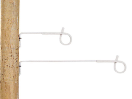 GAL010981 Gallagher Afstandisolator krulstaart wit 17,5cm (10 stuks) Afstandisolator voor houten palen, geschikt voor lint en cord. 
Voor het snel en doeltreffend elektrificeren van niet-elektrische afrasteringen. 
De afstandisolator moet door middel van krammen aan de houten palen bevestigd worden. Afstandisolator krulstaart wit