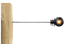 GAL028993 Gallagher Afstandschroefisolator XDI hout 18cm (10 stuks) De afstandschroefisolator XDI is een zeer sterke afstandisolator voor houten palen, geschikt voor cord en kunststofdraad. 
Hiermee kunt u niet-elektrische afrasteringen elektrificeren. 
De afstandschroefisolator kan in de houten palen geschroefd worden.

De metalen kern zit exact in het midden waardoor de kans op kortsluiting nihil is. 
De oranje slijtindicator geeft aan wanneer de isolator vervangen moet worden.  Afstandschroefisolator