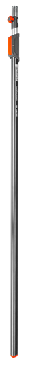 GAR03720-20 Gardena Telescoopsteel 160-290 cm Licht, maar degelijk - met een lengte van 150 cm.

Met de combisystem-aluminium stelen kunnen alle combisystem-gereedschappen naar eigen goeddunken worden verlengd. 
Met een totale lengte van 150 cm zijn de stelen bijzonder licht en stevig, omdat ze van hoogwaardig aluminium zijn gemaakt. 
De steel ligt goed in de hand dankzij de geribbelde kunststof ommanteling. 
De vastzetschroef om het combisystem-gereedschap mee vast te zetten is op een dusdanige manier bevestigd dat je hem niet kunt verliezen.  
Tip: voor werkzaamheden als trekken en schuiven moet een langere steel worden gebruikt, voor schoffelbewegingen is een kortere steel geschikter.  Telescoopsteel 160-290 cm