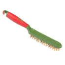 KO1308182 Handborstel met gegolf staaldraad Hand staalborstel met een stevig handvat met ophanggleuf. 
· Merk: Solide
· Materiaal: gehard gegolfd staaldraad
· Kleur: groen/rood KO 1308182 handborstel