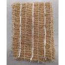 KOKOS4 Kokosmat 6B type 4 Jute CF450 - 2,4 m x 42 m 100% biologisch afbreekbaar.

De uitgeselecteerde kokosvezel wordt tot touwen gesponnen en geweven tot een net.
Tussen de mazen van de kokosvezel wordt vervolgens opnieuw een jute-draad geweven zodat een dichte mat ontstaat die voor voldoende treksterkte zorgt.

Toepassingen:
- T.b.v. beschoeiingswerken
- T.b.v. hydroseeding (Hydroseeding is het onder druk verspuiten van zaden op een te bezaaien oppervlakte tbv het beter hechten van zaden aan de talud en ter voorkoming van uitspoeling.)
- Tegen erosie op hellingen
- Om planten te beschermen in de winter
- Als basismat voor het inzaaien van sedum Kokosmat