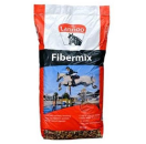 LMFIBERMIX Lannoo Fibermix 20 kg Lannoo Fibermix is een melassevrije structuurmengeling met grondstoffen die zeer rijk zijn aan ruwe celstof en goed verteerbare vezels. De toevoeging van elementen die de vertering van zowel eiwit, zetmeel en suiker als ruwe celstof bevorderen, zorgt voor een optimale darmwerking en darmflora. Fibermix dient in kleine hoeveelheden (0,5 kg) onder het krachtvoer gemengd te worden om de vertering te optimaliseren.

Fibermix kan door de goede vitaminering en een extreem laag suiker- en zetmeelgehalte gebruikt worden voor paarden die gevoelig zijn aan bepaalde metabole aandoeningen. Toevoeging van luzernevezels en timotheegras zorgt voor smakelijke en structuurrijke vezels, die een bron zijn van hoogwaardige eiwitten. Rijstzemelen met natuurlijke spieropbouwende eigenschappen worden toegevoegd om uw paard in optimale conditie te houden.
Lannoo Fibermix bevat lijnzaad dat zorgt voor een glanzende vacht en de maag- en darm mucosa beschermt. Door de toevoeging van levende gistcellen wordt een gezonde darmflora opgebouwd. Bovendien bevat Fibermix een maagbeschermend complex op basis van tannines om de spijsvertering te ondersteunen, voornamelijk tijdens korte periodes van stress. Dit alles maakt Fibermix een ideaal supplement voor sportpaarden, maar maakt Fibermix ook geschikt als volledig voer indien nodig.

Ook voor paarden die gevoelig zijn aan bepaalde metabole aandoeningen is Fibermix aan te raden. De nieuwe formulatie is vrij van toegevoegde suikers en melasse, daardoor kan het product gebruikt worden voor alle paarden en pony's, ook in geval van: hoefbevangenheid, PSSM, RER of obesitas.

Gebruik:
Vrij te voederen aan paarden naast hooi en stro. Dit product kan op 2 manieren gebruikt worden.

Paarden die hooi of droge voordroog krijgen en op stro staan: 0,5 kg / dag, in 2 x onder het voeder mengen.
Paarden die voordroog krijgen en op vlaslemen of houtkrullen staan: 2 kg / dag, in de meeste gevallen zal men wel het krachtvoeder met 1 kg per dag kunnen verminderen.

Paarden die Fibermix als volledige aanvullende voeding krijgen: 0,5 - 1 kg / 100 kg lichaamsgewicht afhankelijk van het werk
 Lannoo Fibermix