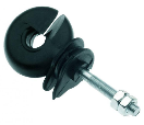 PUL060665 Pulsara Ringisolator voor metalen paal incl. 2 moeren M6 (25 stuks) Ringisolator voor metalen paal. Gemaakt van zwart hoogwaardig kunststof. Geschikt voor draad en koord. Inclusief 2 moeren M6. Totaal schacht 47 mm, draad 30 mm. Ringisolator