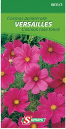 S08313 Cosmos Donkerroze Versailles Gemakkelijke teelt. Eénjarig. Deze prachtige Cosmos met donkerroze bloemen kleuren uw tuin de hele zomer lang. Voor snijbloemen of hoge borders. Zaaien in maart-april op kweekbed en ter plaatse planten eind april. Eind april-mei ter plaatse zaaien en uitdunnen. Ook kan rechtstreeks ter plaatse gezaaid worden na 15 mei. Grote bloemen als enkelbloemige dahlia's.


hoogte :
90 cm Cosmos donkerroze versailles