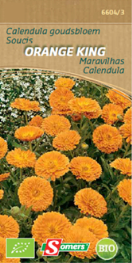 S66043 Be-Bio-02 Calendula Goudbloem Eénjarige met grote oranje dubbele bloemen. Uitstekende snijbloemen. Zaaien in maart onder glas en uitplanten in mei op 25 cm afstand of ter plaatse zaaien van april tot juli. Het zaad licht bedekken en aanduwen. Gemakkelijke teelt. Tip: de goudsbloem verjaagt een aantal insecten en heeft dus ook een plaats in de groententuin. Zaden afkomstig van biologische landbouw.

hoogte :
40 cm Be bio Calendula goudbloem